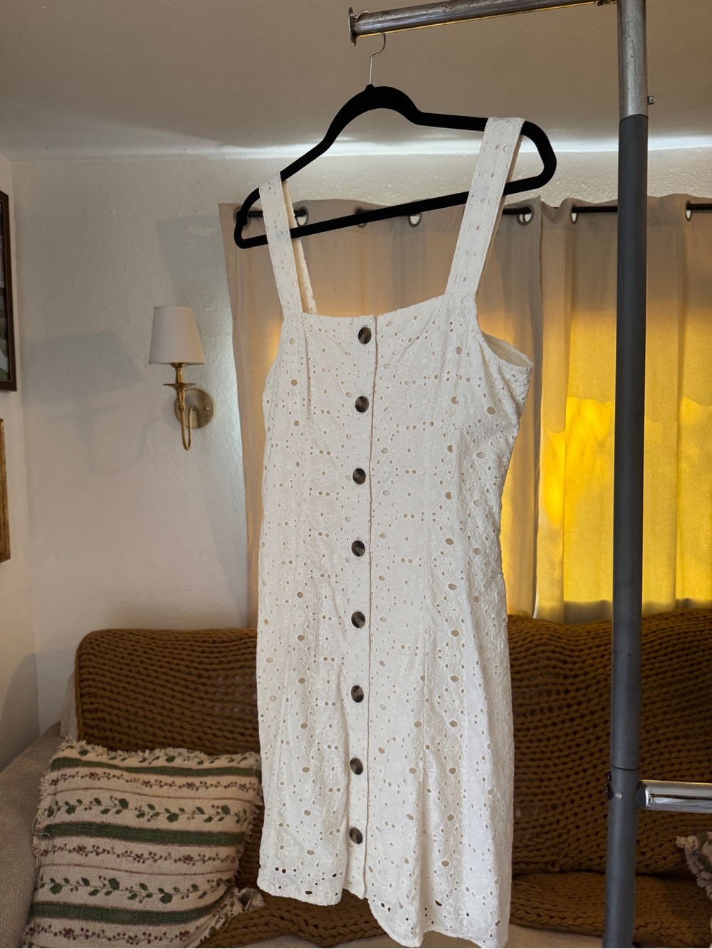 American Eagle Outfitters White Eyelet Mini Dress